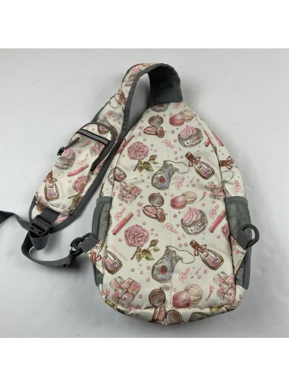 ZOMAKE Sling Backpack Crossbody Bag Travel Rose Cosmetics Perfume Print